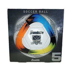 Franklin Soccer Ball Size 5 All Weather Play White & Multi Colored